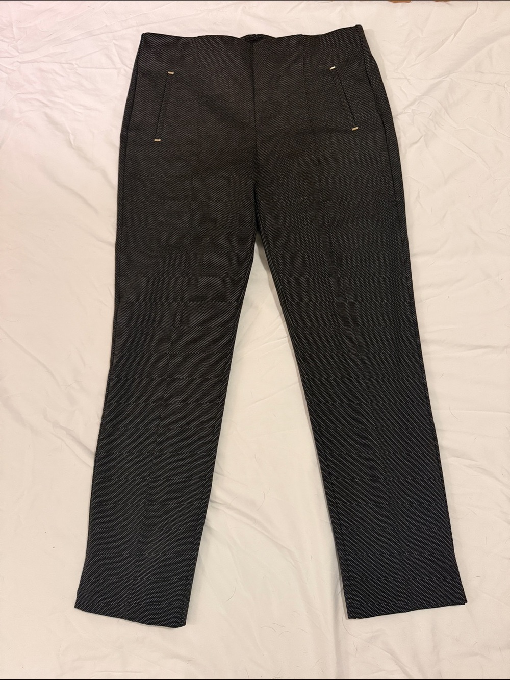 Chico's Black Brown Textured Boot-Cut Pants
